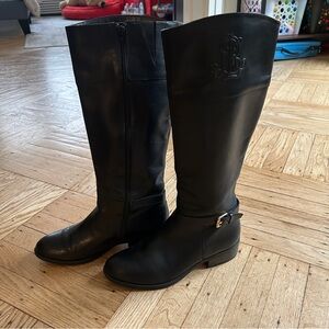 Ralph Lauren Madisen genuine leather black riding boots 7 size